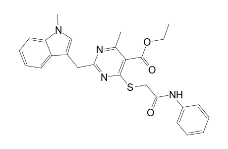 6-[(N-Methylindolyl)methyl]-4-methyl-5-(ethoxycarbonyl)-6-[(acetamido)mercapto]-pyrimidine