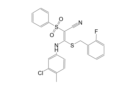 2-propenenitrile, 3-[(3-chloro-4-methylphenyl)amino]-3-[[(2-fluorophenyl)methyl]thio]-2-(phenylsulfonyl)-, (2E)-