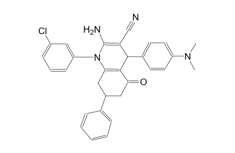 2-amino-1-(3-chlorophenyl)-4-[4-(dimethylamino)phenyl]-5-oxo-7-phenyl-1,4,5,6,7,8-hexahydro-3-quinolinecarbonitrile
