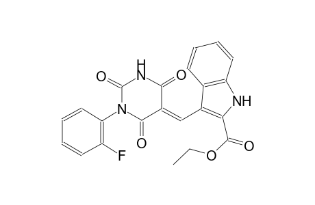 ethyl 3-[(E)-(1-(2-fluorophenyl)-2,4,6-trioxotetrahydro-5(2H)-pyrimidinylidene)methyl]-1H-indole-2-carboxylate