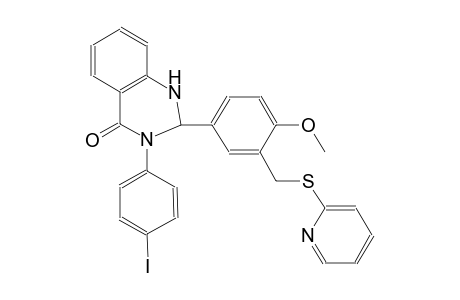 3-(4-iodophenyl)-2-{4-methoxy-3-[(2-pyridinylsulfanyl)methyl]phenyl}-2,3-dihydro-4(1H)-quinazolinone