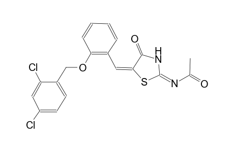 N-((2E,5E)-5-{2-[(2,4-dichlorobenzyl)oxy]benzylidene}-4-oxo-1,3-thiazolidin-2-ylidene)acetamide