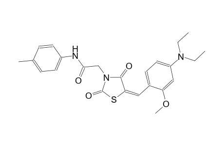 2-{(5E)-5-[4-(diethylamino)-2-methoxybenzylidene]-2,4-dioxo-1,3-thiazolidin-3-yl}-N-(4-methylphenyl)acetamide