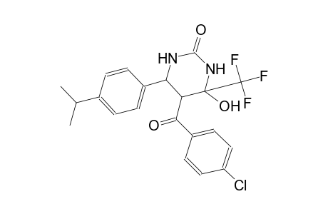 2(1H)-pyrimidinone, 5-(4-chlorobenzoyl)tetrahydro-4-hydroxy-6-[4-(1-methylethyl)phenyl]-4-(trifluoromethyl)-