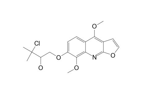 7-(2'-HYDROXY-3'-CHLOROPRENYLOXY)-4,8-DIMETHOXYFUROQUINOLINE