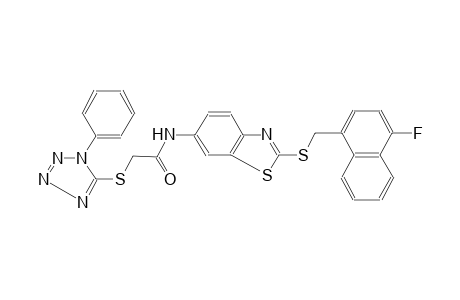 N-(2-{[(4-fluoro-1-naphthyl)methyl]sulfanyl}-1,3-benzothiazol-6-yl)-2-[(1-phenyl-1H-tetraazol-5-yl)sulfanyl]acetamide