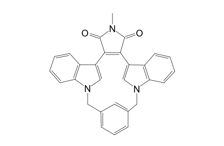 Cyclo-N,N'-[.alpha.,.alpha'.-"meta"-xylyl)-bis[indol-3-yl]-N-methylmaleimide