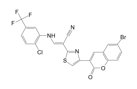 (E)-2-[4-(6-bromanyl-2-oxidanylidene-chromen-3-yl)-1,3-thiazol-2-yl]-3-[[2-chloranyl-5-(trifluoromethyl)phenyl]amino]prop-2-enenitrile