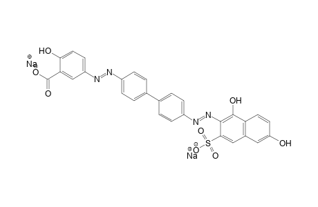 Benzoic acid, 5-[[4'-[(1,6-dihydroxy-3-sulfo-2-naphthalenyl)azo][1,1'-biphenyl]-4-yl]azo]-2-hydroxy-, disodium salt