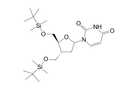 3'-C-(tert-Butyldimethylsiloxymethyl)-1-[5'-(tert-butyldimethylsilyl)-2',3'-dideoxy-.beta.,D-erythro-pentofuranosyl]uracil
