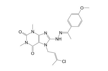 7-[(2E)-3-chloro-2-butenyl]-8-{(2E)-2-[1-(4-methoxyphenyl)ethylidene]hydrazino}-1,3-dimethyl-3,7-dihydro-1H-purine-2,6-dione