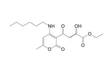 gamma,2-dioxo-4-(hexylamino)-alpha-hydroxy-6-methyl-2H-pyran-2-crotonic acid, ethyl ester