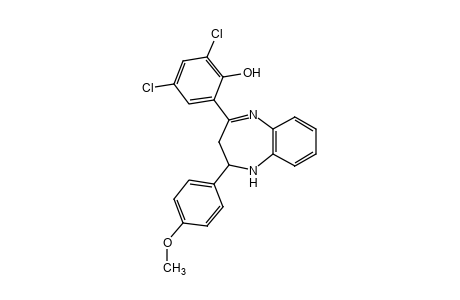 2,4-dichloro-6-[2,3-dihydro-2-(p-methoxyphenyl)-1H-1,5-benzodiazepin-4-yl]phenol