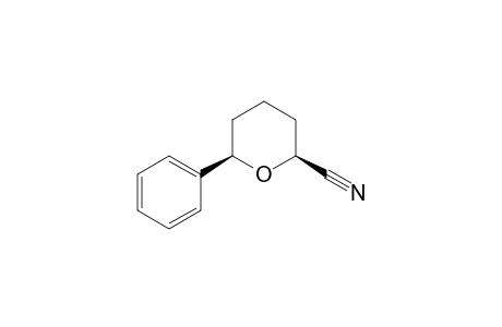 (2S,6R)-6-phenyl-2-oxanecarbonitrile