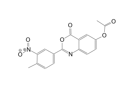4H-3,1-benzoxazin-4-one, 6-(acetyloxy)-2-(4-methyl-3-nitrophenyl)-