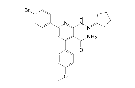 6-(4-Bromophenyl)-2-(2-cyclopentylidenehydrazinyl)-4-(4-methoxyphenyl) nicotinamide