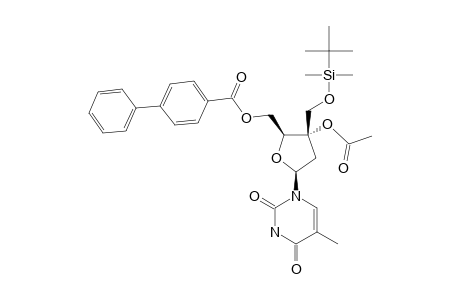 3'-O-ACETYL-3'-C-(TERT.-BUTYLDIMETHYLSILYLOXYMETHYL)-5'-O-(4-PHEHYLBENZOYL)-THYMIDINE