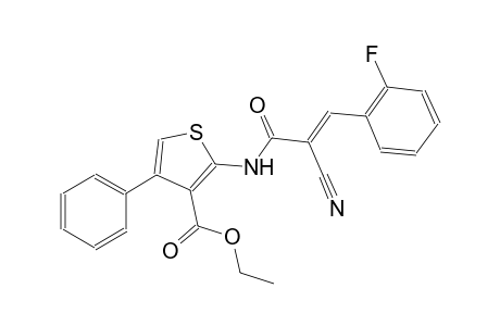 ethyl 2-{[(2E)-2-cyano-3-(2-fluorophenyl)-2-propenoyl]amino}-4-phenyl-3-thiophenecarboxylate