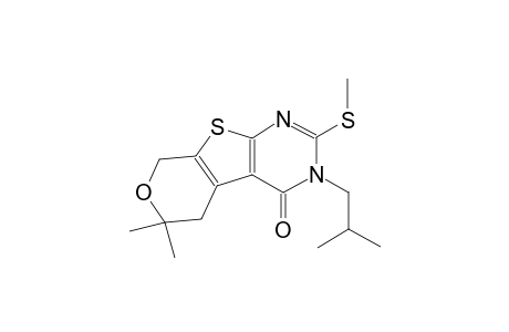 3-isobutyl-6,6-dimethyl-2-(methylsulfanyl)-3,5,6,8-tetrahydro-4H-pyrano[4',3':4,5]thieno[2,3-d]pyrimidin-4-one
