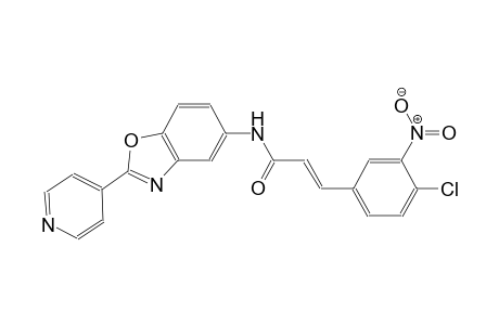 (2E)-3-(4-chloro-3-nitrophenyl)-N-[2-(4-pyridinyl)-1,3-benzoxazol-5-yl]-2-propenamide