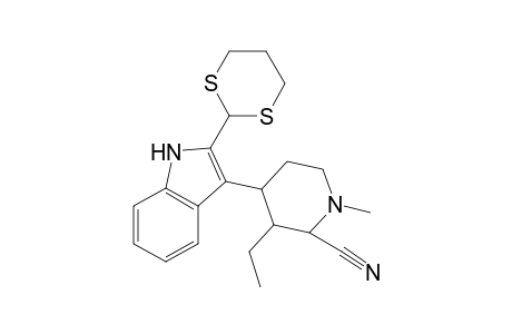2-Cyano-4-[2-(1,3-dithian-2-yl)-3-indolyl]-3-.beta.-ethyl-1-methylpiperidine