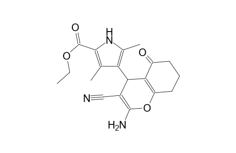 Ethyl 4-(2-amino-3-cyano-5-oxo-5,6,7,8-tetrahydro-4H-chromen-4-yl)-3,5-dimethyl-1H-pyrrole-2-carboxylate