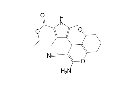 Ethyl 4-(2-amino-3-cyano-5-oxo-5,6,7,8-tetrahydro-4H-chromen-4-yl)-3,5-dimethyl-1H-pyrrole-2-carboxylate