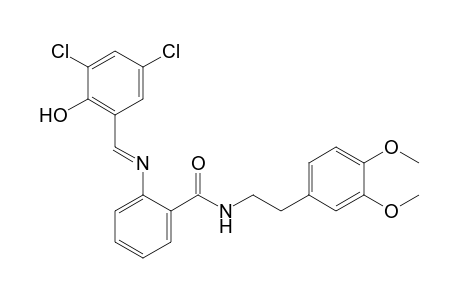 o-[(3,5-dichlorosalicylidene)amino]-N-(3,4-dimethoxyphenethyl)benzamide