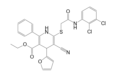 ethyl 5-cyano-6-{[2-(2,3-dichloroanilino)-2-oxoethyl]sulfanyl}-4-(2-furyl)-2-phenyl-1,4-dihydro-3-pyridinecarboxylate