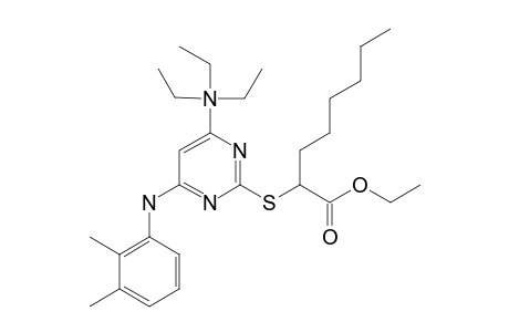 6-(2,3-DIMETHYLPHENYLAMINO)-2-(1-ETHOXY-1-OXOOCTAN-2-YLTHIO)-N,N,N-TRIETHYLPYRIMIDIN-4-AMINIUM