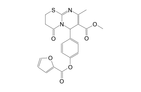 2H,6H-pyrimido[2,1-b][1,3]thiazine-7-carboxylic acid, 6-[4-[(2-furanylcarbonyl)oxy]phenyl]-3,4-dihydro-8-methyl-4-oxo-, methyl ester