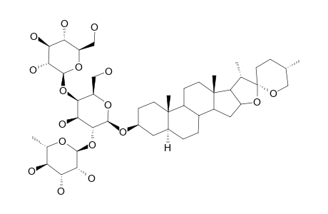 TERRESTROSIN-B;(25R)-5-ALPHA-SPIROSTAN-3-BETA-OL-3-O-BETA-D-GLUCOPYRANOSYL-(1->4)-[ALPHA-L-RHAMNOPYRANOSYL-(1->2)]-BETA-D-GALACTOPYRANOSIDE