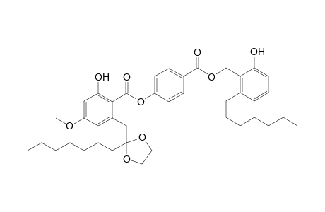 benzyl 6-heptyl-4-[6'-{(2''-heptyl-1'',3''-dioxolan-2''-yl)methyl}-2'-hydroxy-4'-methoxybenzoyloxy]-2-hydroxybenzoate