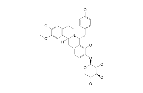 (+)-8alpha-(4'-HYDROXYBENZYL)-2-METHOXY-10-O-(beta-XYLOPYRANOSYL)BERBIN-3,9-DIOL