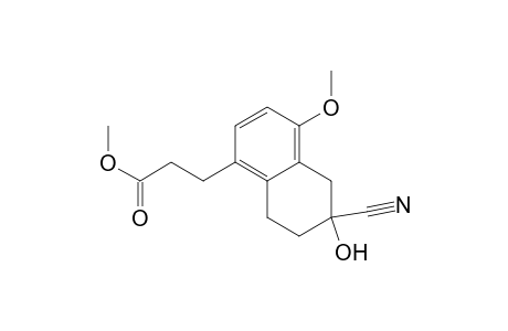 1-Naphthalenepropanoic acid, 6-cyano-5,6,7,8-tetrahydro-6-hydroxy-4-methoxy-, methyl ester, (.+-.)-