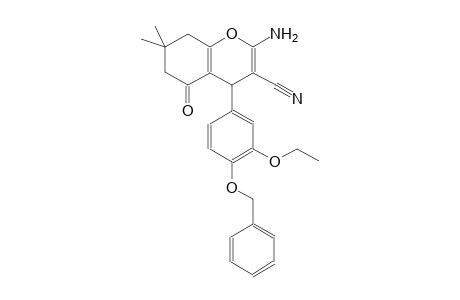 2-amino-4-[4-(benzyloxy)-3-ethoxyphenyl]-7,7-dimethyl-5-oxo-5,6,7,8-tetrahydro-4H-chromene-3-carbonitrile