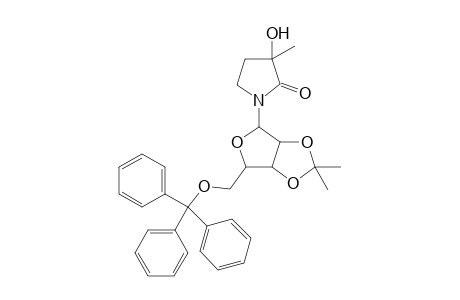 2-Pyrrolidinone, 3-hydroxy-3-methyl-11-methylethylidene)-5-O-(triphenylmethyl)-.beta.-D-ribofuranosyl]-, (R)-
