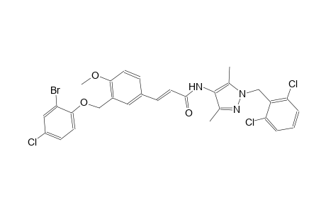 (2E)-3-{3-[(2-bromo-4-chlorophenoxy)methyl]-4-methoxyphenyl}-N-[1-(2,6-dichlorobenzyl)-3,5-dimethyl-1H-pyrazol-4-yl]-2-propenamide