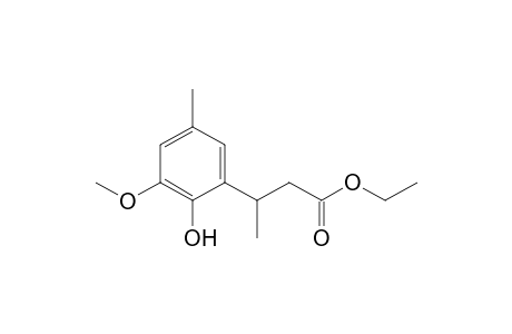 3-(2-hydroxy-3-methoxy-5-methyl-phenyl)butyric acid ethyl ester