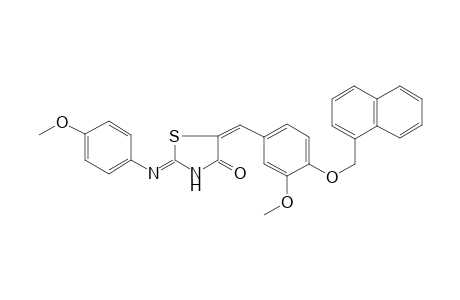 (5E)-2-(4-methoxyanilino)-5-[[3-methoxy-4-(1-naphthalenylmethoxy)phenyl]methylidene]-4-thiazolone