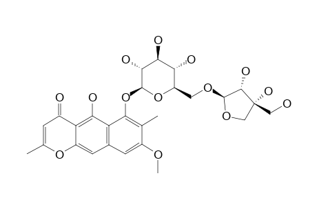 QUINQUANGULIN-6-O-BETA-D-APIOFURANOSYL-(1->6)-O-BETA-D-GLUCOPYRANOSIDE