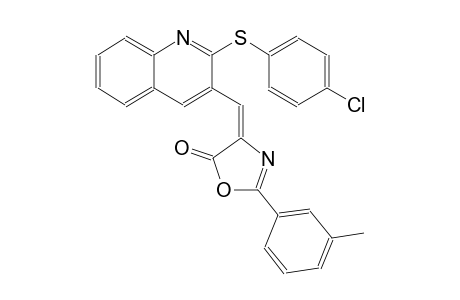 5(4H)-oxazolone, 4-[[2-[(4-chlorophenyl)thio]-3-quinolinyl]methylene]-2-(3-methylphenyl)-, (4E)-
