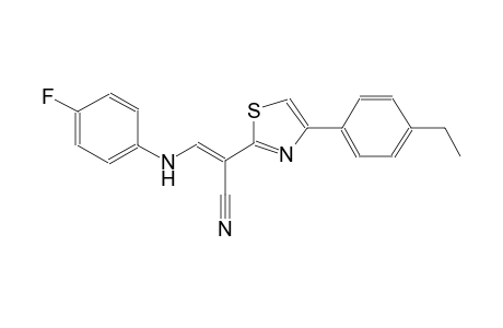 (2E)-2-[4-(4-ethylphenyl)-1,3-thiazol-2-yl]-3-(4-fluoroanilino)-2-propenenitrile