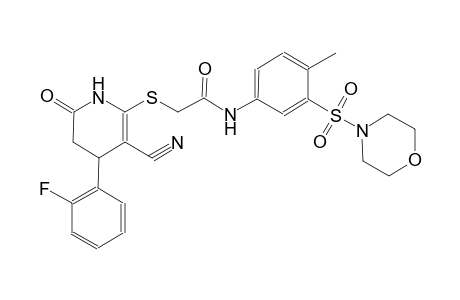 2-{[3-cyano-4-(2-fluorophenyl)-6-oxo-1,4,5,6-tetrahydro-2-pyridinyl]sulfanyl}-N-[4-methyl-3-(4-morpholinylsulfonyl)phenyl]acetamide