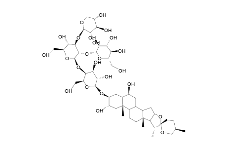 25S-5alpha-SPIROSTAN-2alpha,3beta,6beta-TRIOL 3-O-beta-D-GLUCOPYRANOSYL-(1-2)-O-(beta-D-XYLOPYRANOSYL-(1-3))-O-beta-D-GLUCOPYRANOSYL-(1-4)-beta-D-GALACTO-PYRANOSIDE