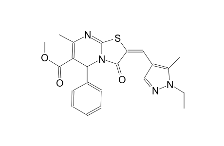 methyl (2E)-2-[(1-ethyl-5-methyl-1H-pyrazol-4-yl)methylene]-7-methyl-3-oxo-5-phenyl-2,3-dihydro-5H-[1,3]thiazolo[3,2-a]pyrimidine-6-carboxylate