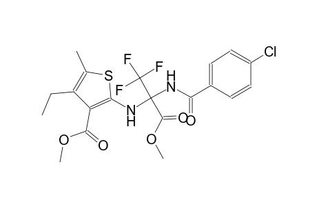 3-thiophenecarboxylic acid, 2-[[1-[(4-chlorobenzoyl)amino]-2,2,2-trifluoro-1-(methoxycarbonyl)ethyl]amino]-4-ethyl-5-methyl-, methyl ester