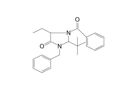 1-Benzoyl-3-benzyl-2-tert-butyl-5-ethyl-4-imidazolidinone