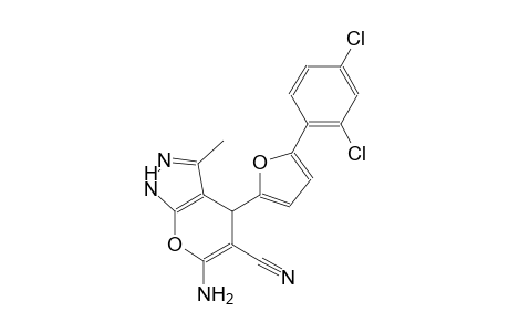 6-amino-4-[5-(2,4-dichlorophenyl)-2-furyl]-3-methyl-1,4-dihydropyrano[2,3-c]pyrazole-5-carbonitrile