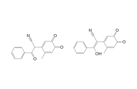 2-(6-Methyl-3,4-dioxocyclohexa-1,5-dienyl)-3-oxo-3-phenylpropanenitrile and (2E)-3-Hydroxy-2-(6-methyl-3,4-dioxocyclohexa-1,5-dienyl)-3-phenylprop-2-enenitrile1,5-dienyl)-3-phenylprop-2-enenitrile